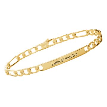 Gourmette figaro plaqué or personnalisée 4mm - 2758