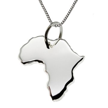 Pendentif argent Afrique personnalisé - 1187