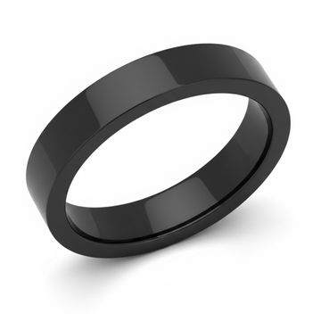 Bague acier noire personnalisée - 2840