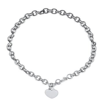 Chaine argent coeur personnalisée - 0453