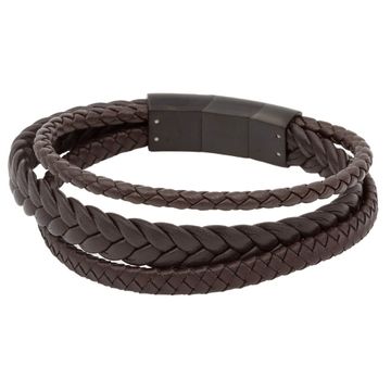 Bracelet cuir marron personnalisé - 2298