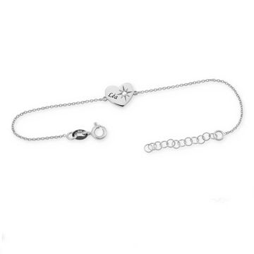 Bracelet coeur argent personnalisé - 2334