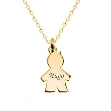 Pendentif plaqué or petit garçon personnalisé - 2782