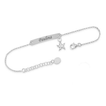 Gourmette argent étoile personnalisée - 2314