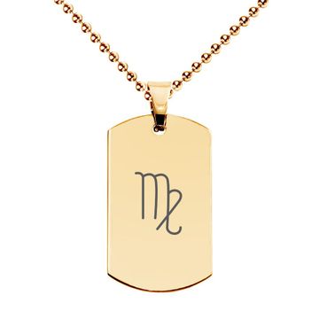 Pendentif zodiaque acier doré personnalisé - 2874