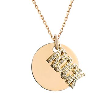 Collier médaille ROCK plaqué or personnalisé - 2582