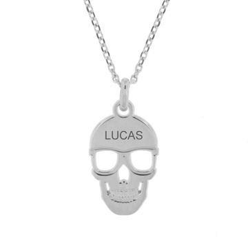 Pendentif tête de mort argent personnalisé - 2345