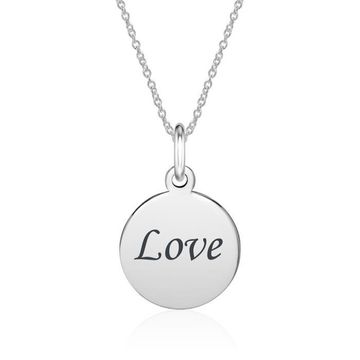 Pendentif rond argent personnalisé - 0899