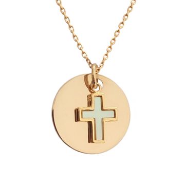 Collier médaille croix plaqué or personnalisé - 2585