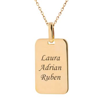 Pendentif dogtag plaqué or personnalisé - 2190