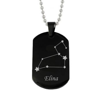 Pendentif zodiaque acier noir personnalisé - 2875