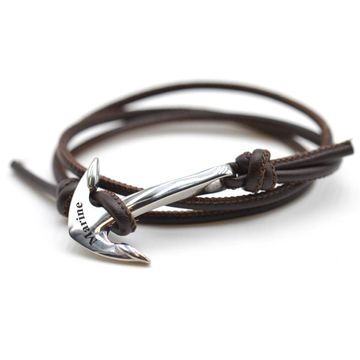 Bracelet cuir marron multi-tours personnalisé - 2215