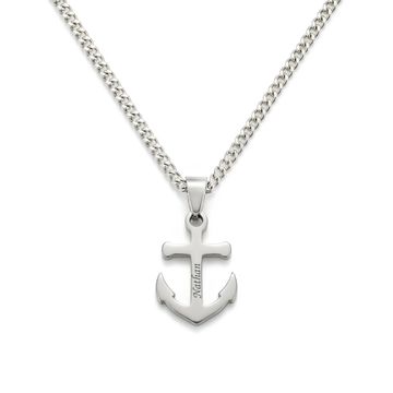 Pendentif ancre acier personnalisé - 2960