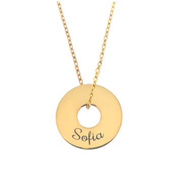 Collier jeton plaqué or avec gravure - 2460