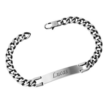 Gourmette acier vintage personnalisée - 2372