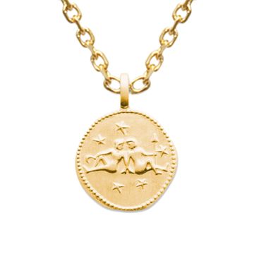 Médaille Gémeaux plaqué or personnalisée - 2677