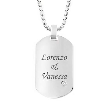Pendentif dogtag acier personnalisé - 2404