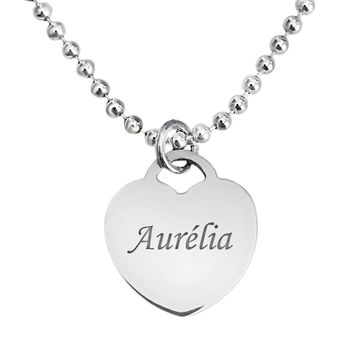 Pendentif coeur argent personnalisé - 1755