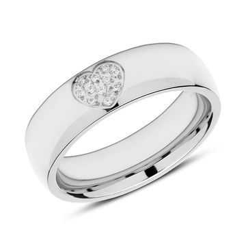Bague coeur acier personnalisée - 2221