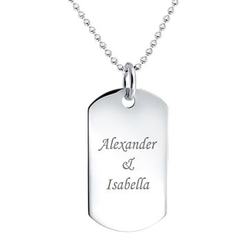 Pendentif dogtag argent personnalisé - 2189
