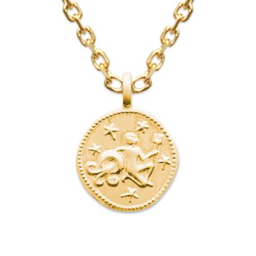 Médaille Verseau plaqué or personnalisée - 2685