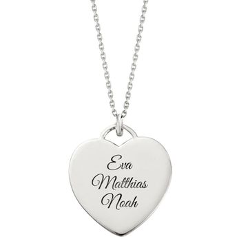 Pendentif coeur argent personnalisé - 2563