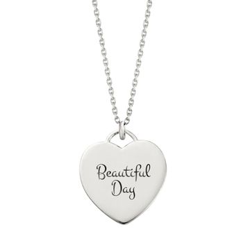 Pendentif cœur argent personnalisé - 2562