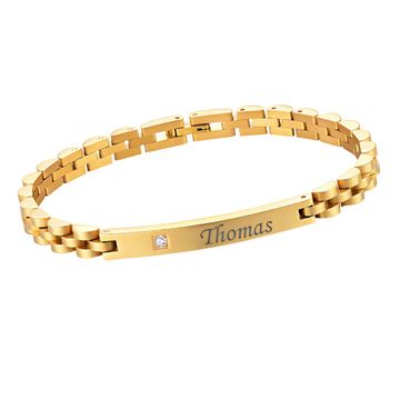 Bracelet acier doré personnalisé - 2946