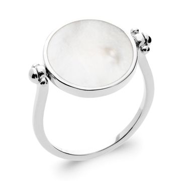 Bague argent nacre personnalisée - 2800