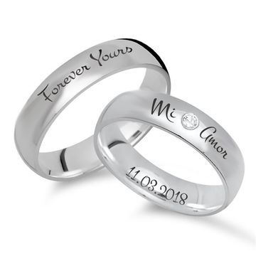 Alliances argent personnalisées - 0311