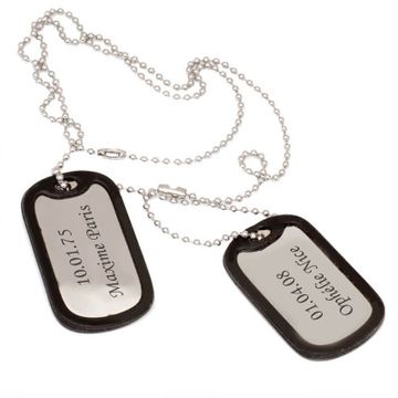 Pendentifs duo dogtags personnalisés - 0587