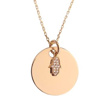 Collier main de Fatma plaqué or personnalisé - 2588