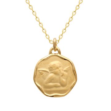 Médaille ange plaqué or personnalisée - 2781