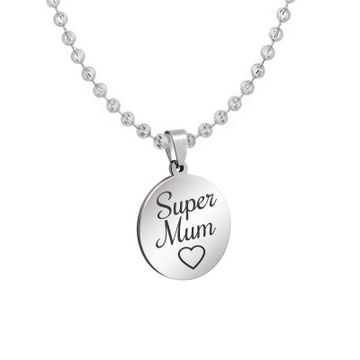 Pendentif rond acier personnalisé - 2523