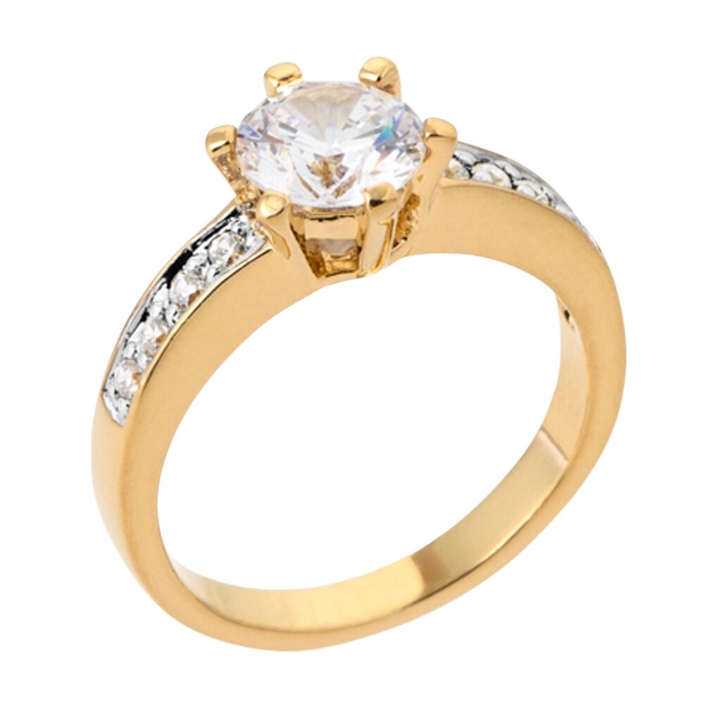 Bague de fiançailles plaqué or personnalisée 2718