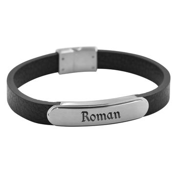 Bracelet cuir noir personnalisé - 2539