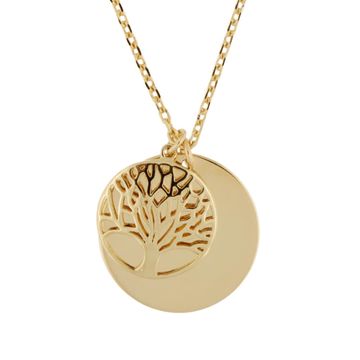 Pendentif arbre de vie plaqué or personnalisé - 2343